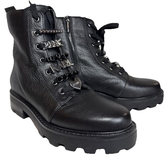 Karl Lagerfeld Paris Women's Everyday Cold Weather Mela-Combat Boot 8 US NWOB - Picture 1 of 10